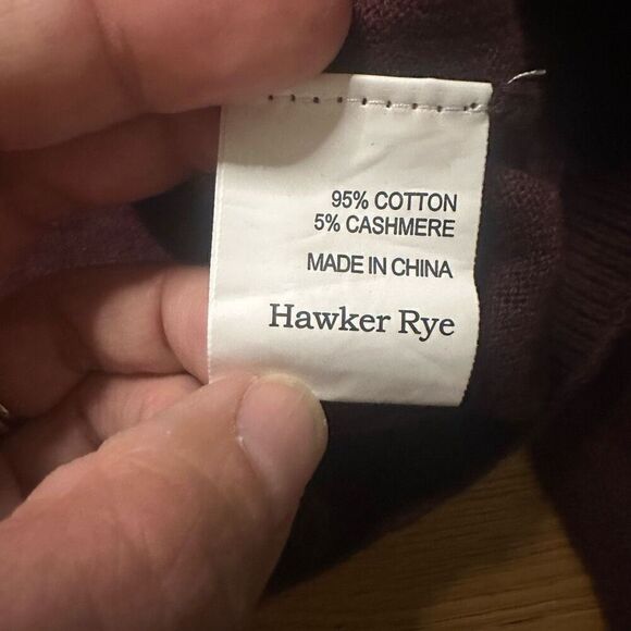 Hawker & Rye cashmere cotton blend sweater maroon medium - Picture 3 of 6
